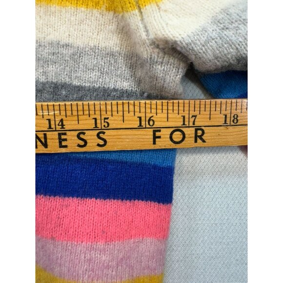 J. Crew Striped Lambs Wool & Nylon Sweater S Multicolor Rainbow - Picture 5 of 10